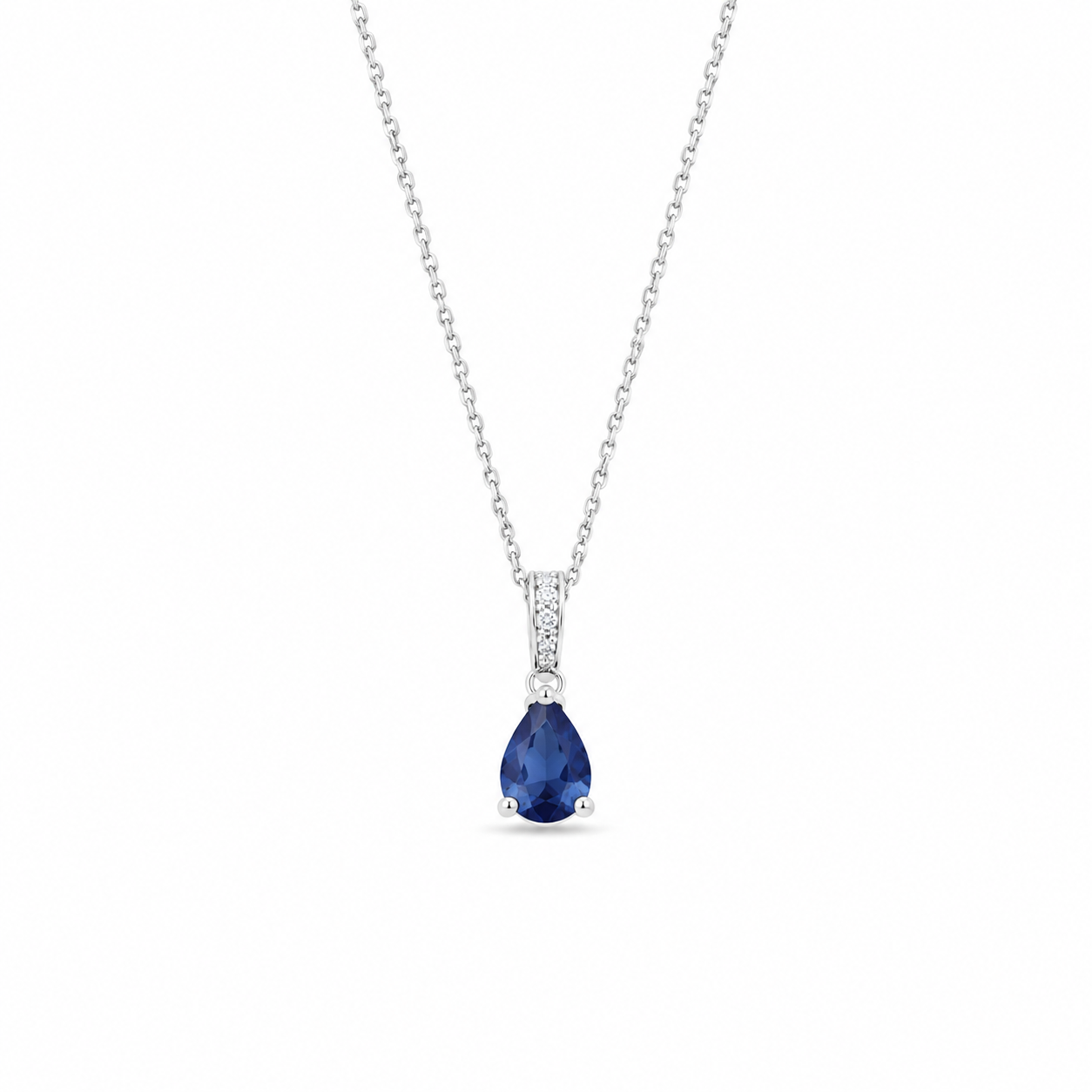 Safir Pear Cut Kolye