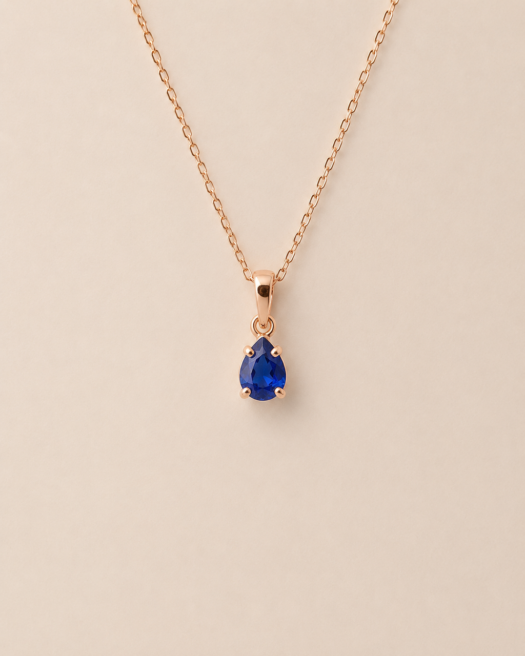 Safir Damla Kolye
