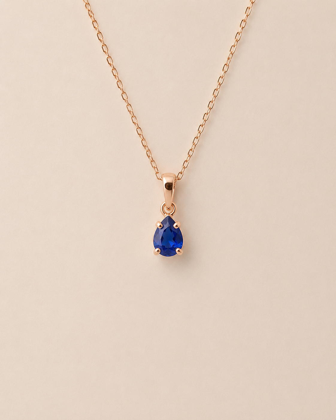 Safir Damla Kolye