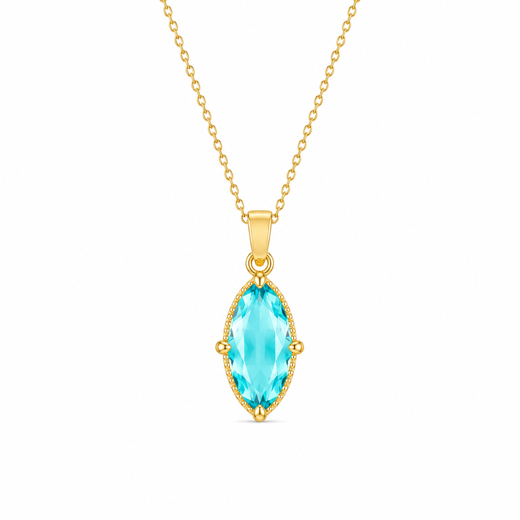 Marquise Aquamarin Kolye