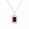 Garnet Dikdörtgen Kolye