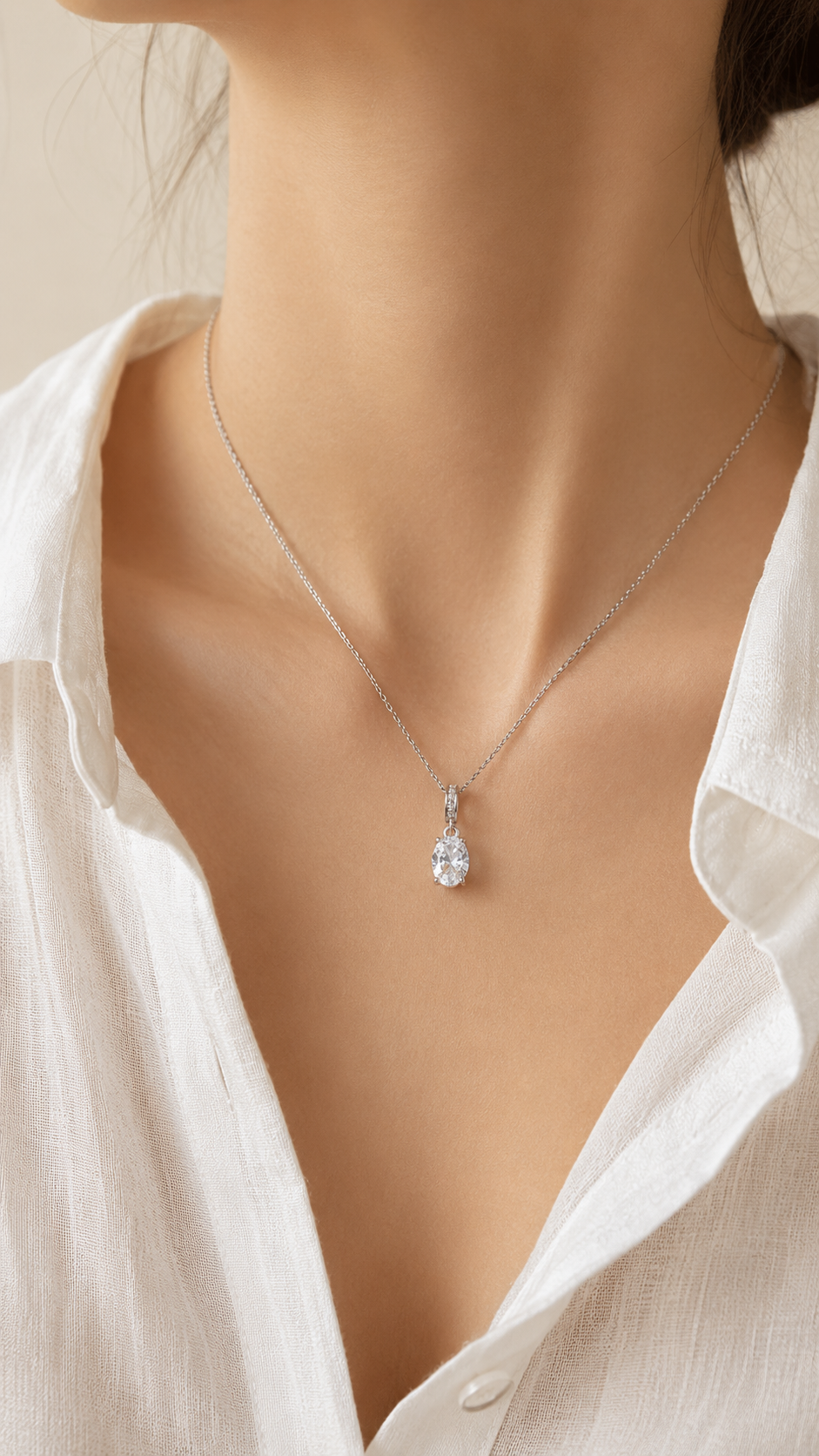 Round Cut Zirkon Kolye